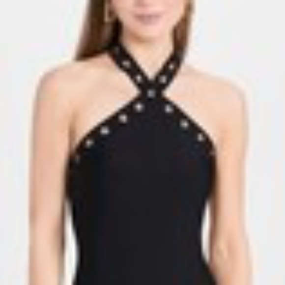L'Agence Black Gabrielle Grommet Halter One Piece Swimsuit Size S - Picture 1 of 1